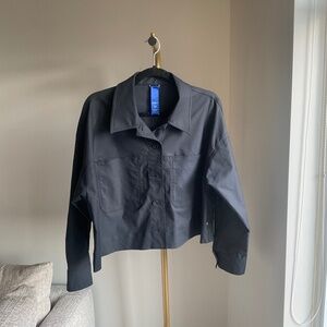 Kit and Ace Cotton Crop Navy Jacket